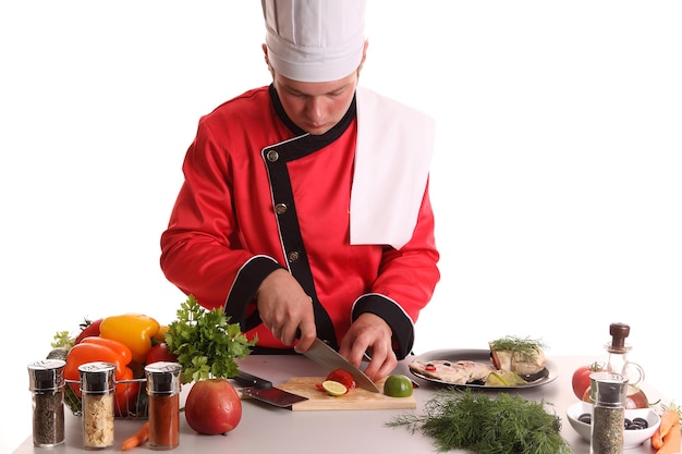 Kucharz przygotowujący potrawę